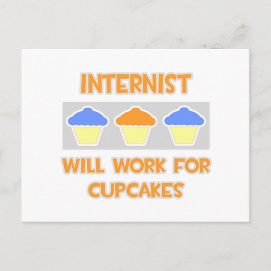 Internist... Zal werken voor cupcakes Briefkaart (Voorkant)