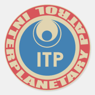 Interplanetair patrouillesticker ronde sticker
