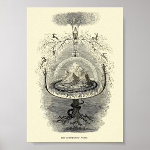  interpretatie van de wereldillustratie poster