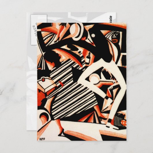 Interpretatie van Harlem Jazz Briefkaart (Voorkant / Achterkant)