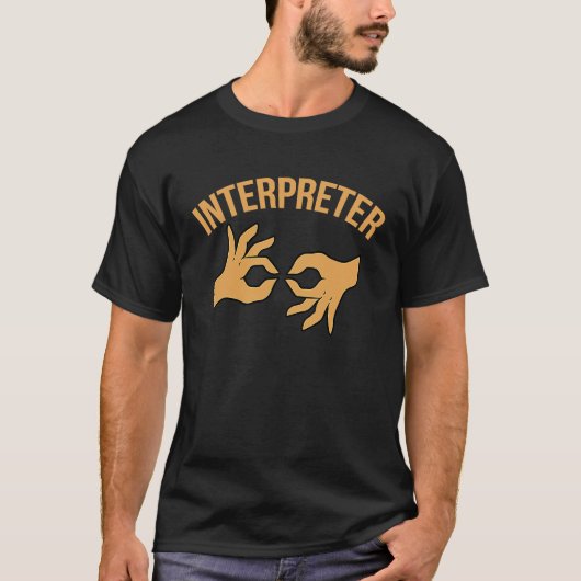 Interpreter American Sign Language ASL Alphabet T-shirt (Voorkant)