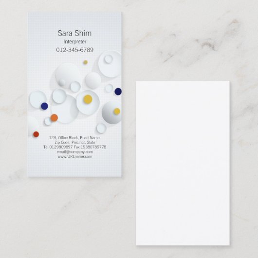 Interpreter Visitekaartje 3D Stippen Scatter (Voorkant / Achterkant)