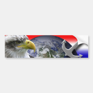 Interpretive Eagle Wereldbol and Anchor Bumpersticker