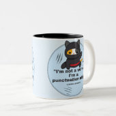 Interpunctie Ninja: Hilarische strip voor schrijve Tweekleurige Koffiemok (Voorkant rechts)