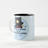 Interpunctie Ninja: Hilarische strip voor schrijve Tweekleurige Koffiemok (Voorkant links)