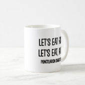 Interpunctie redt levens Grammatica Grappig Koffiemok (Voorkant rechts)