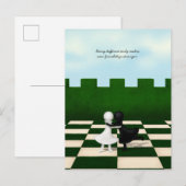 Interraciaal vriendschap Cute Pawns Hug Gepersonal Aankondigingskaart (Voorkant / Achterkant)