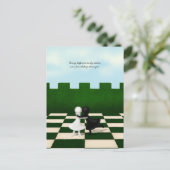 Interraciaal vriendschap Cute Pawns Hug Gepersonal Aankondigingskaart (Staand voorkant)