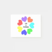 Interracial Love Rainbow Hearts Post it notes Pad (Voorkant)