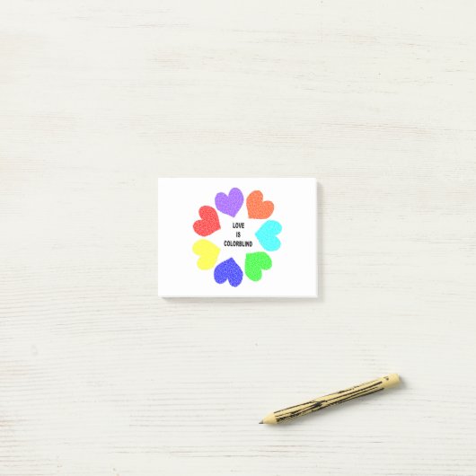 Interracial Love Rainbow Hearts Post it notes Pad (Op bureau)