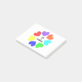 Interracial Love Rainbow Hearts Post it notes Pad (Schuin)