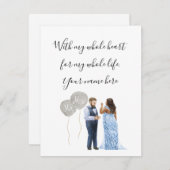 Interraciale bruiloft-kaart informatiekaartje (Voorkant / Achterkant)