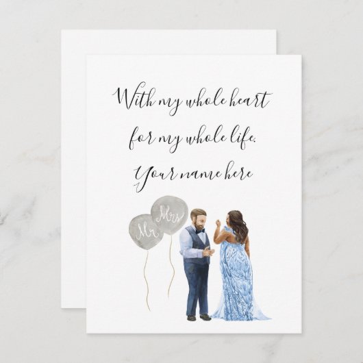 Interraciale bruiloft-kaart informatiekaartje (Voorkant / Achterkant)