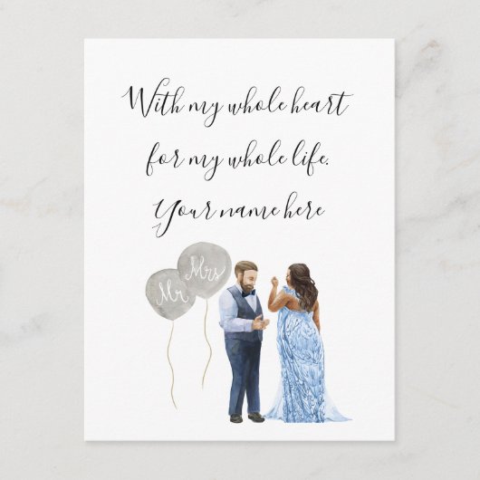 Interraciale bruiloft-kaart informatiekaartje (Voorkant)