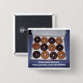 Interraciale donuts vierkante button 5,1 cm (Voorkant /achterkant)