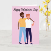 Interraciale homepage Valentijnsdag twee Mannen Kaart (Gele Bloem)