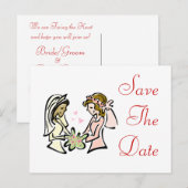 Interraciale lesbische geliefden aankondigingskaart (Voorkant / Achterkant)