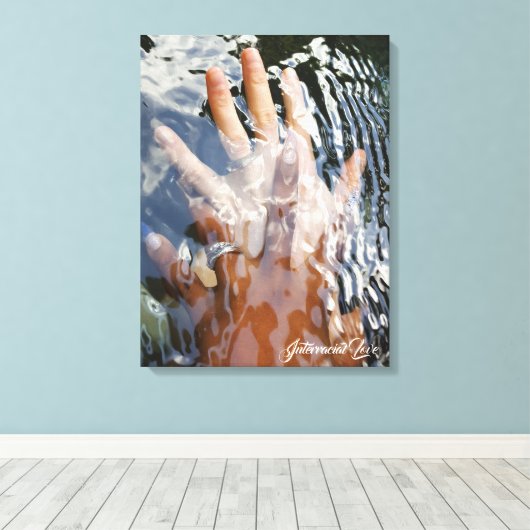 Interraciale liefde canvas afdruk (Insitu (Houten vloer))