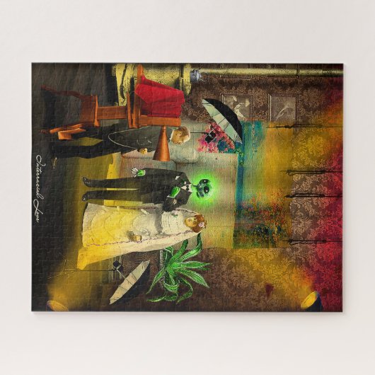 Interraciale liefde legpuzzel (Horizontaal)