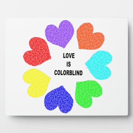 Interraciale liefdesregenboog fotoplaat (Voorkant)