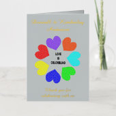 Interraciale liefdesregenboog Hart Aangepast Folie Wenskaart (Voorkant)