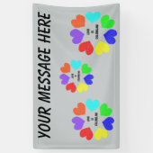 Interraciale liefdesregenboog Harten Aangepaste ba Spandoek (Verticaal)