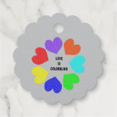 Interraciale liefdesregenboog Harten Aangepaste Fo Bedankjes Labels (Achterkant)