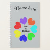 Interraciale liefdesregenboog Harten Aangepaste pl Planner (Voorkant)