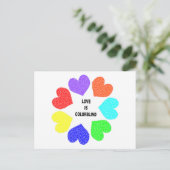 Interraciale liefdesregenboog Harten Briefkaart (Staand voorkant)