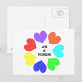 Interraciale liefdesregenboog Harten Briefkaart (Voorkant / Achterkant)