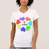 Interraciale liefdesregenboog Harten Dames T Shirt (Voorkant)
