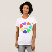 Interraciale liefdesregenboog Harten Dames T Shirt (Voorkant volledig)