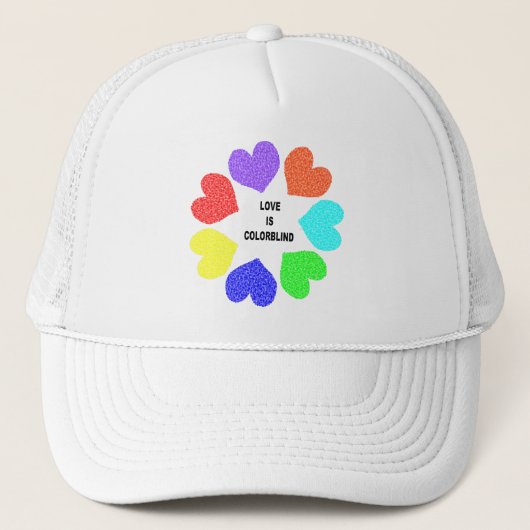 Interraciale liefdesregenboog Harten Pet (Voorkant)