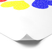 Interraciale liefdesregenboog Harten Poster (Hoek)