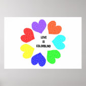 Interraciale liefdesregenboog Harten Poster (Voorkant)