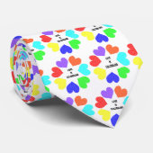 Interraciale liefdesregenboog Harten Stropdas (Opgerold)