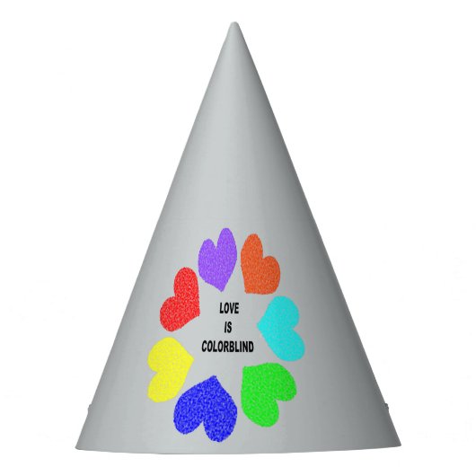 Interraciale liefdesregenboog Pet Feesthoedjes (Voorkant)