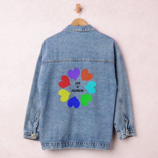 Interraciale liefdesregenboogharten denim jacket (Hangar)
