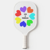 Interraciale liefdesregenboogharten pickleball paddle (Achterkant)