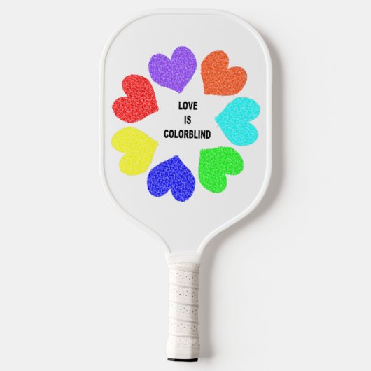 Interraciale liefdesregenboogharten pickleball paddle (Achterkant)