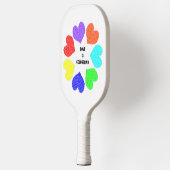 Interraciale liefdesregenboogharten pickleball paddle (Links)