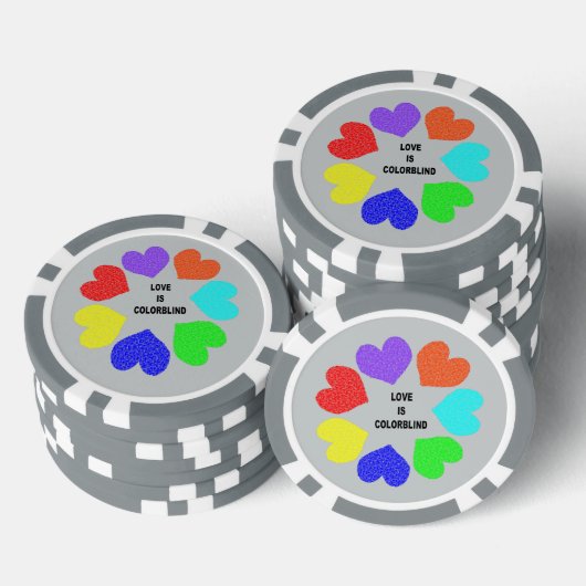 Interraciale liefdesregenboogharten poker chips (Opstapeling)