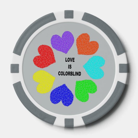 Interraciale liefdesregenboogharten poker chips (Voorkant)