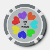 Interraciale liefdesregenboogharten poker chips (Achterkant)