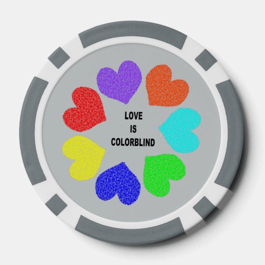 Interraciale liefdesregenboogharten poker chips (Achterkant)