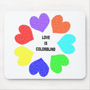 Interraciale liefdesregenboogkunst Mousepad Muismat