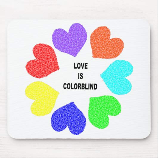 Interraciale liefdesregenboogkunst Mousepad Muismat (Voorkant)