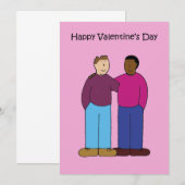 Interraciale Valentijn voor Gay Male Couple. Bedankkaart (Voorkant / Achterkant)