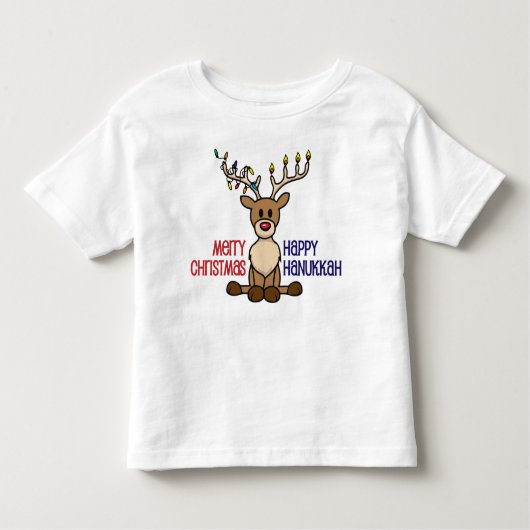 Interreligieus Chanoeka/Kerstmis Peuter T-shirt (Voorkant)