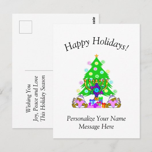 Interreligieuze Happy    HolidaysCard Briefkaart (Voorkant / Achterkant)